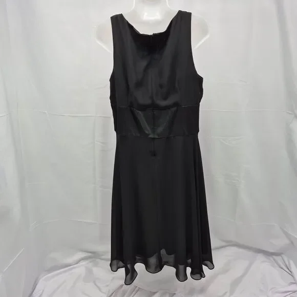 Metaphor Black Empire Waist V-Neck Sleeveless Flowy Midi Dress 2 Piece Set 16 - Picture 8 of 16